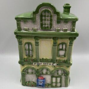 Vintage‎ Post Office Victorian Style Ceramic Cookie Jar Hand painted